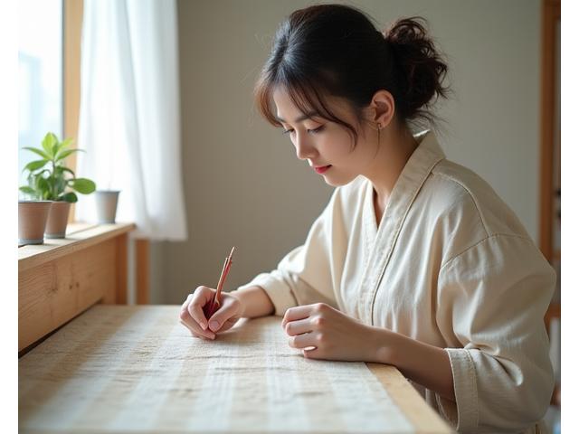 伝統的な着物の生地を織る熟練の職人